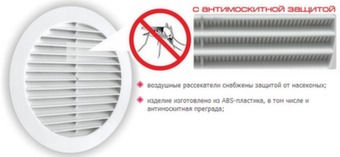 Решётка вытяжная круглая с фланцем и антимоскитной защитой РКС